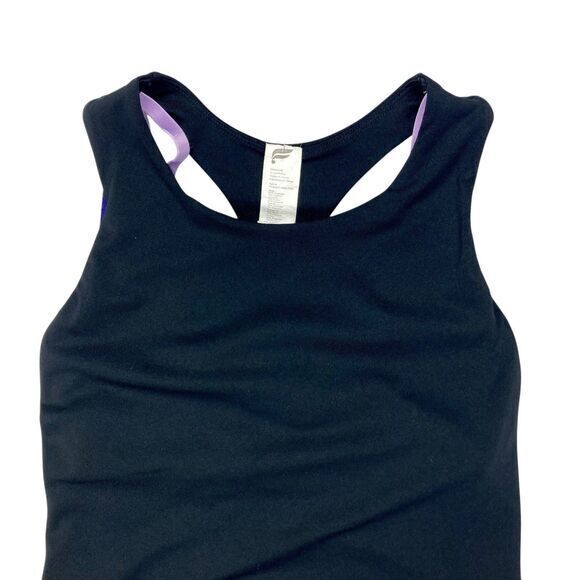 Fabletics Boost Built-In Bra Workout Tank Black Stretchy Gym Cross Fit Yoga Top - Picture 3 of 14